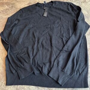 NWT $235 Theory Riland Cashwool Black Sweater Mens XL Designer Long Sleeve FLAW!